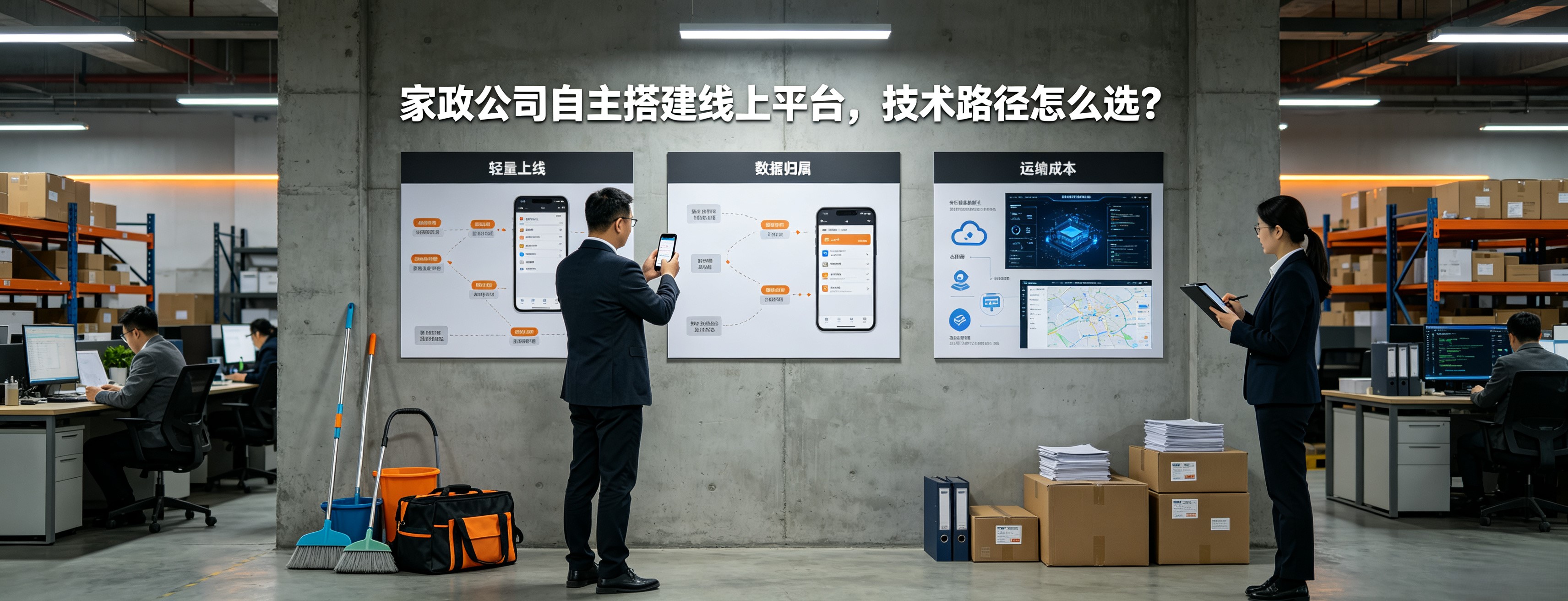 家政公司自主搭建线上平台 预算不同对应的技术路径怎么选？