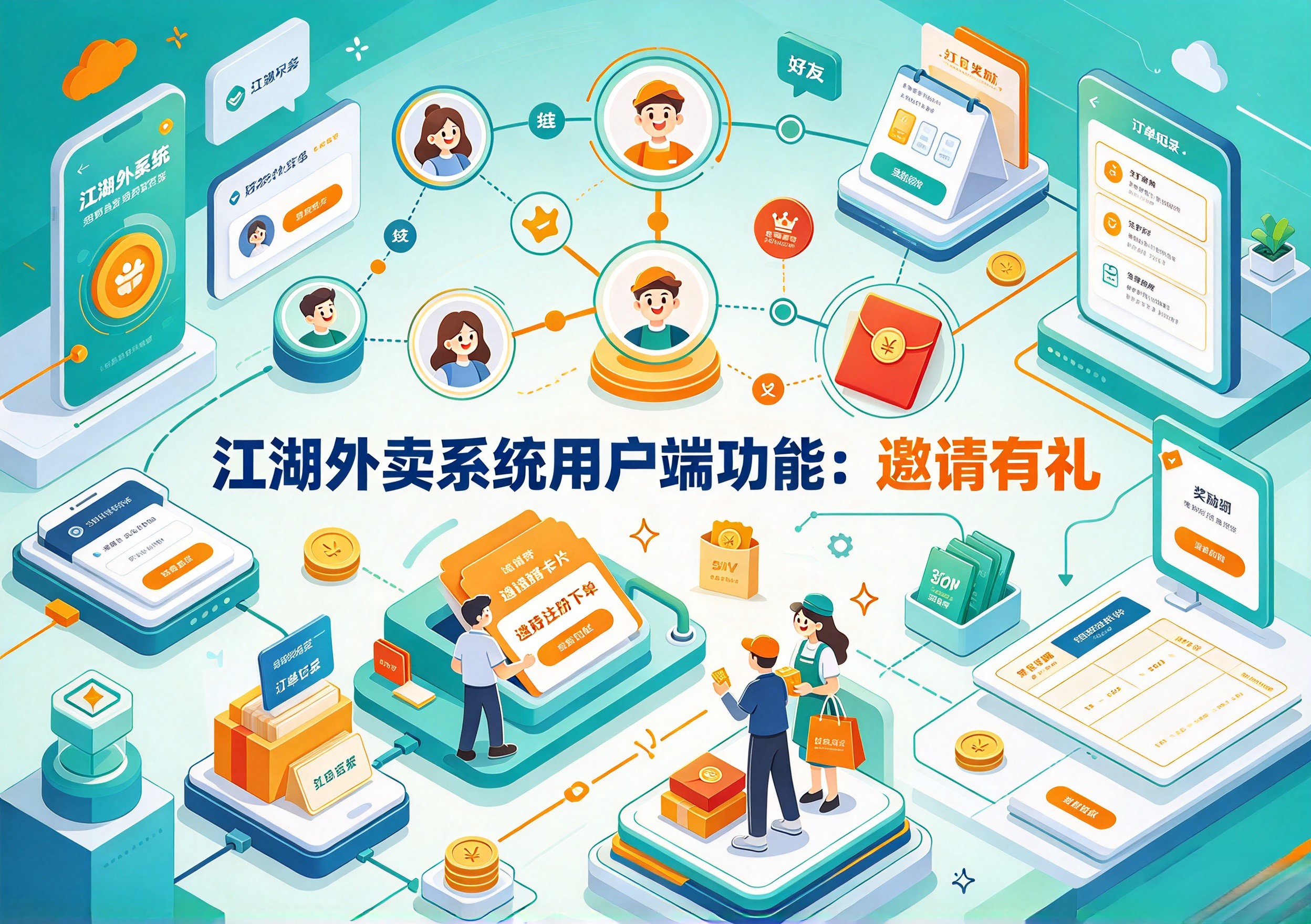 江湖外卖系统用户端功能：邀请有礼功能