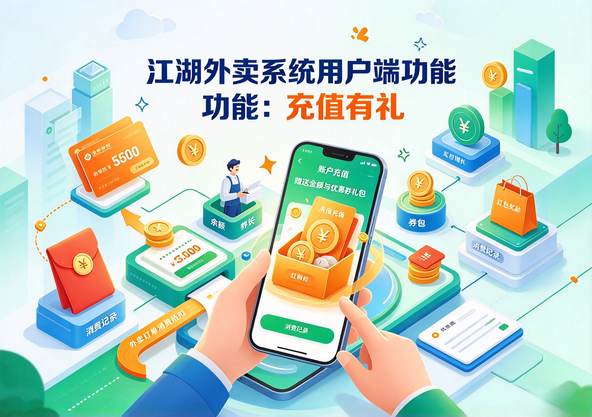 江湖外卖系统用户端功能：充值有礼功能