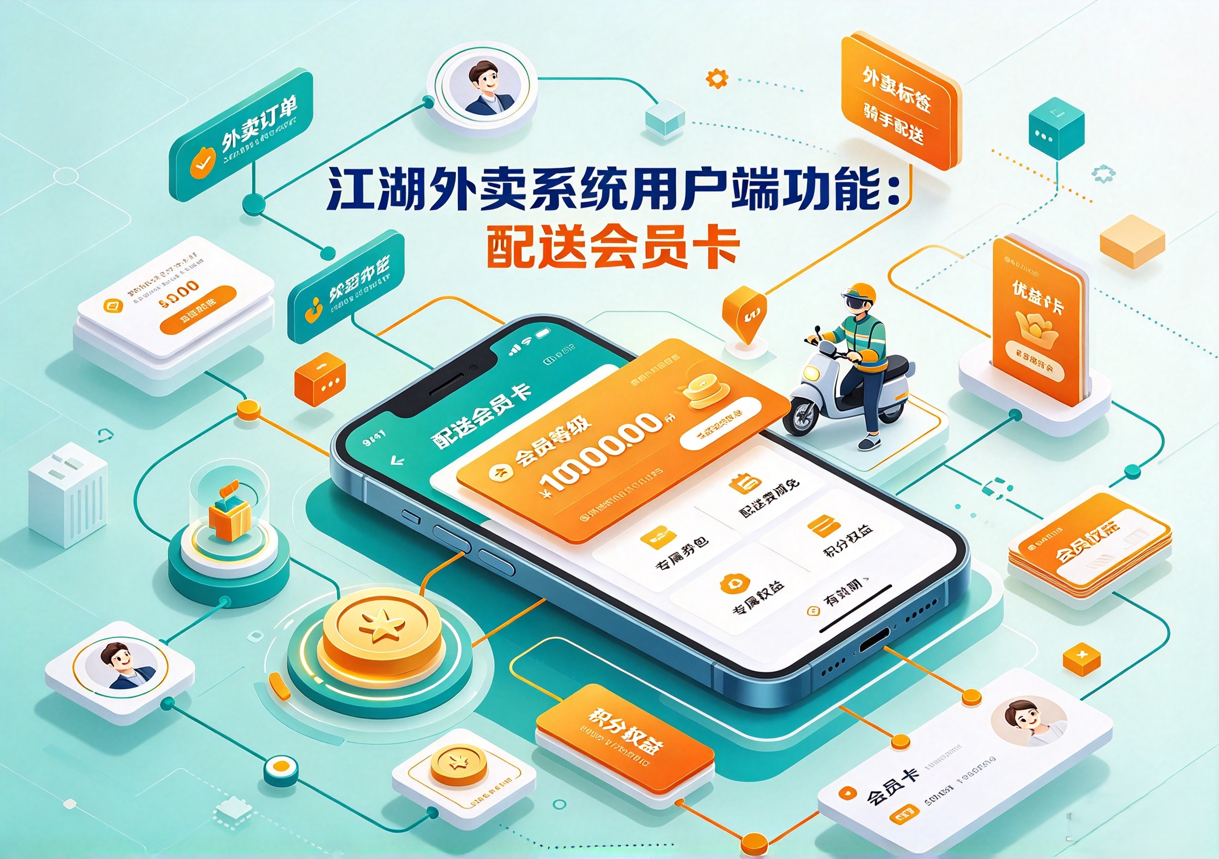 江湖外卖系统用户端功能：配送会员卡功能