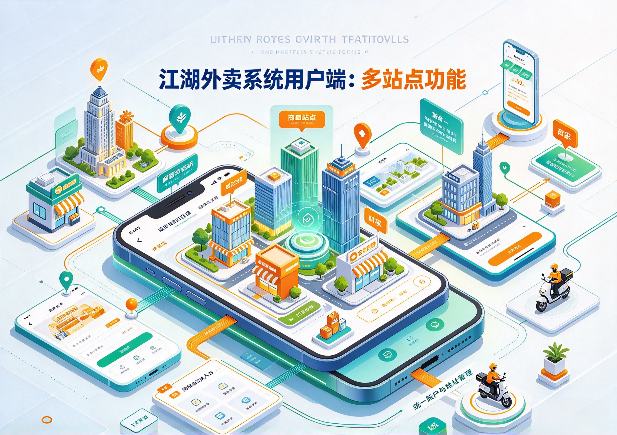 江湖外卖系统用户端功能:多站点功能