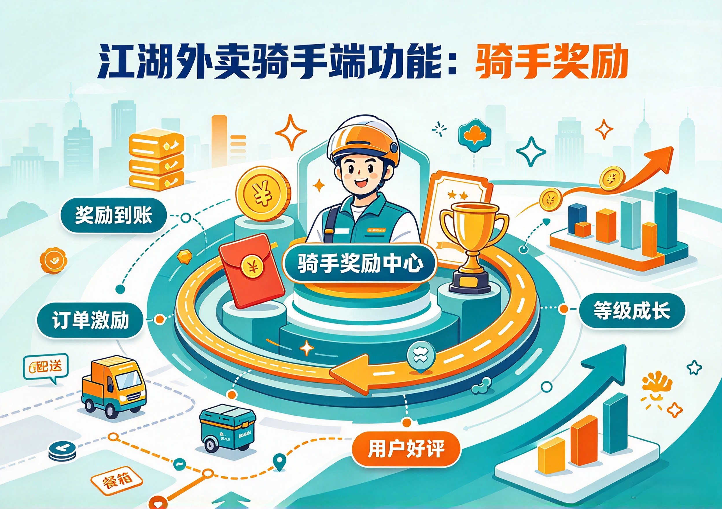 江湖外卖系统骑手奖励功能