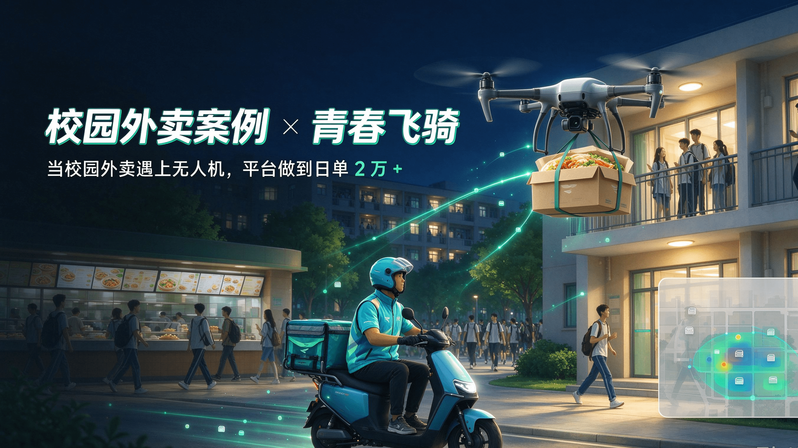 校园外卖平台案例 | 青春飞骑：当校园外卖遇上无人机，日单 2 万+ 是怎么飞出来的？