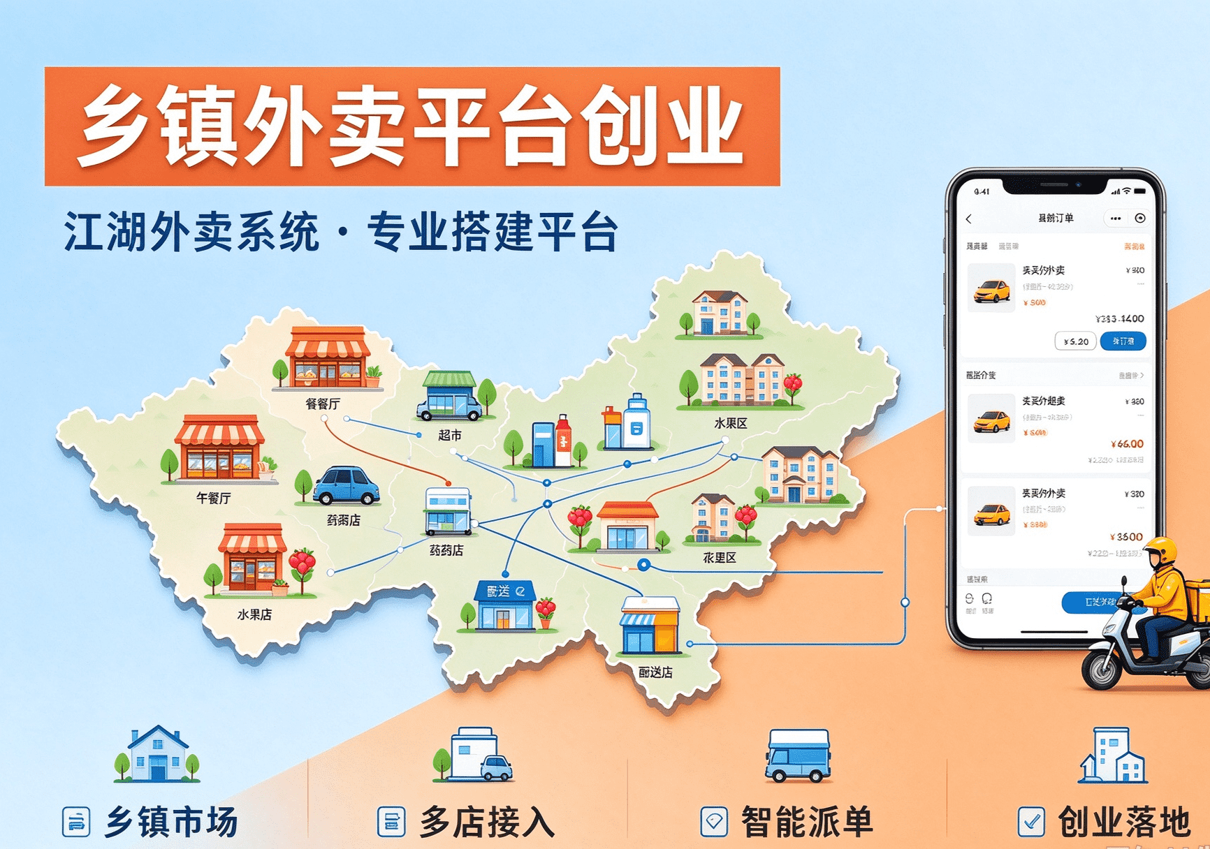 偏远乡镇、村落配送范围大,外卖系统的配送规则怎么设置?