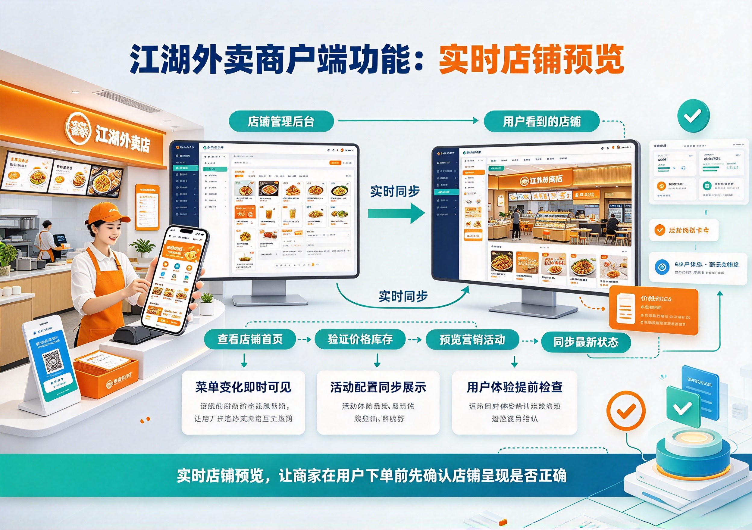 江湖外卖商户端功能:实时店铺预览